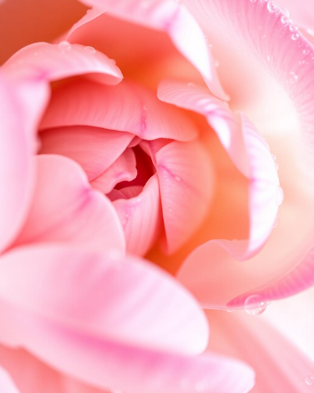 Macro close-up of blush pink petals